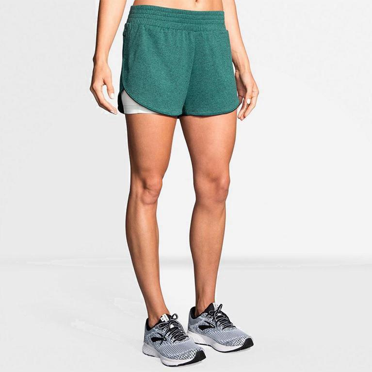 Brooks Rep 3 2-In-1 Løpeshorts Dame Verkkokauppa - Grønn - Norge (GEW314957)